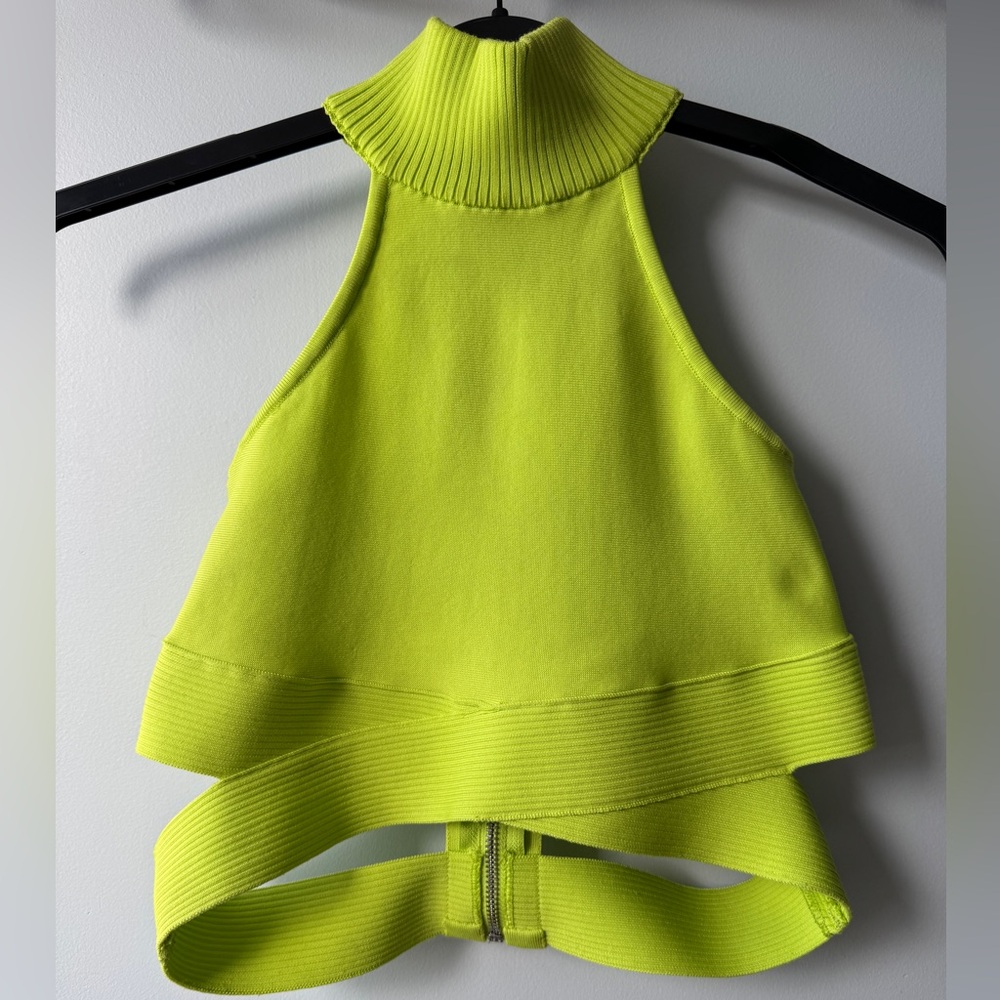 Hervé Léger Neon Lime Green Bandage Top - Size M -Luxury